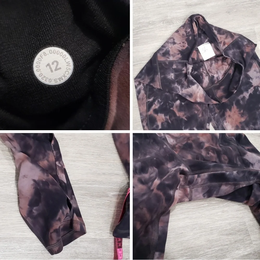 Lululemon Unlimit High-Rise Tight 25" Keyhole Diamond Dye Graphite Grey Pink - Picture 15 of 16